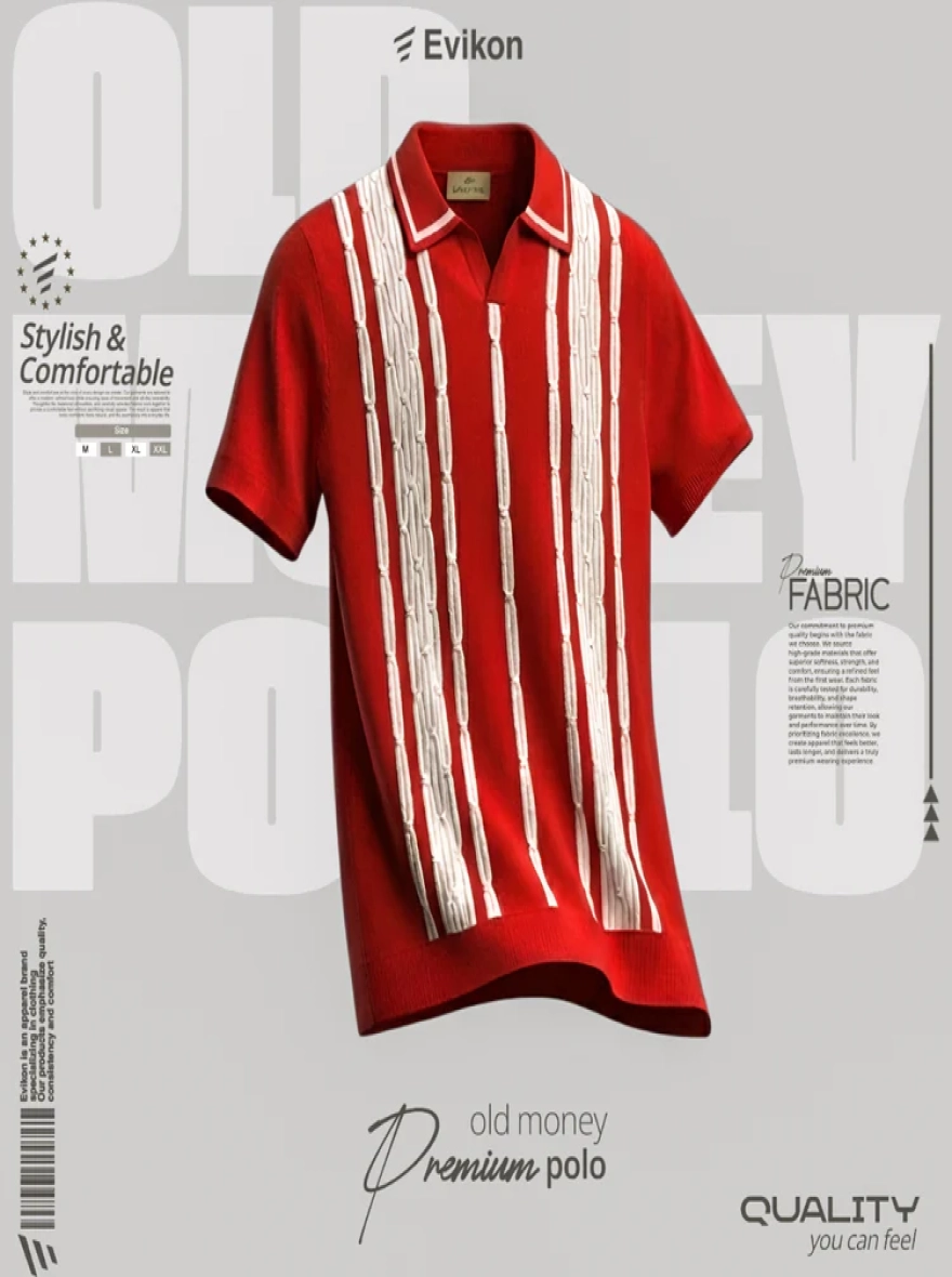 Old Money Polo T-Shirt- Red