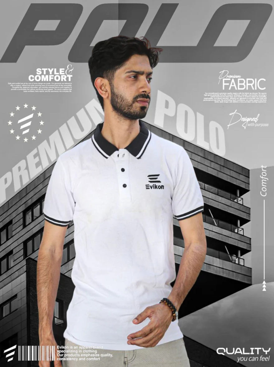 White Mixed Cotton Polo Shirt (Copy)