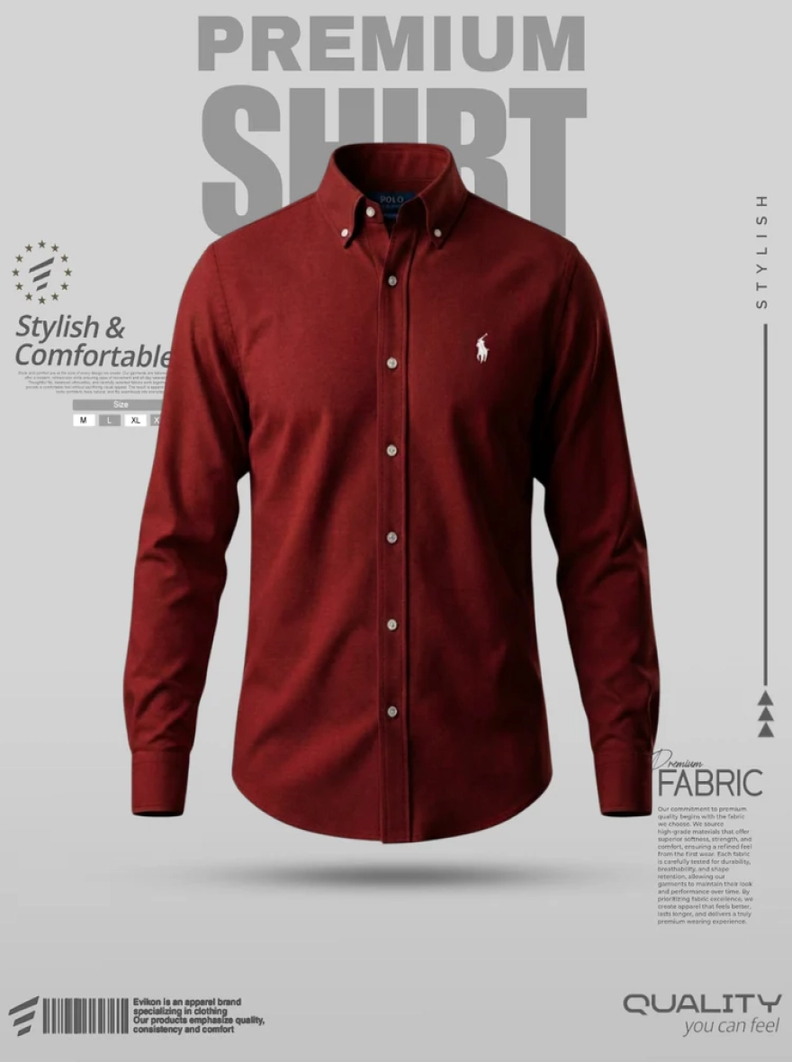 Premium Classic Maroon Oxford Shirt – Signature Edition