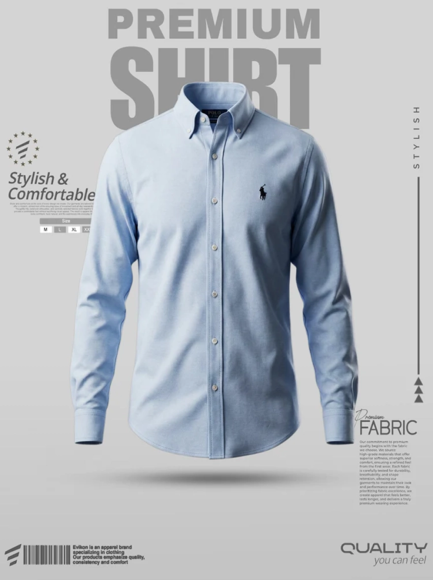Premium Classic Sky Blue Oxford Shirt – Signature Edition