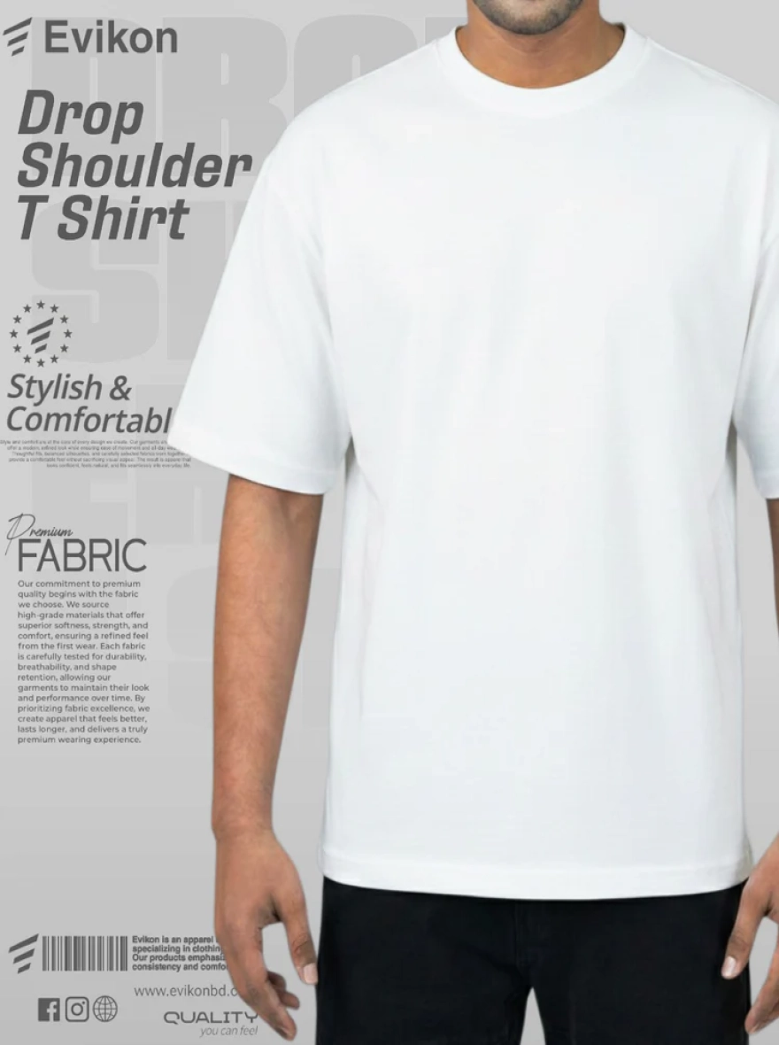 Premium Drop Shoulder T-Shirt - White