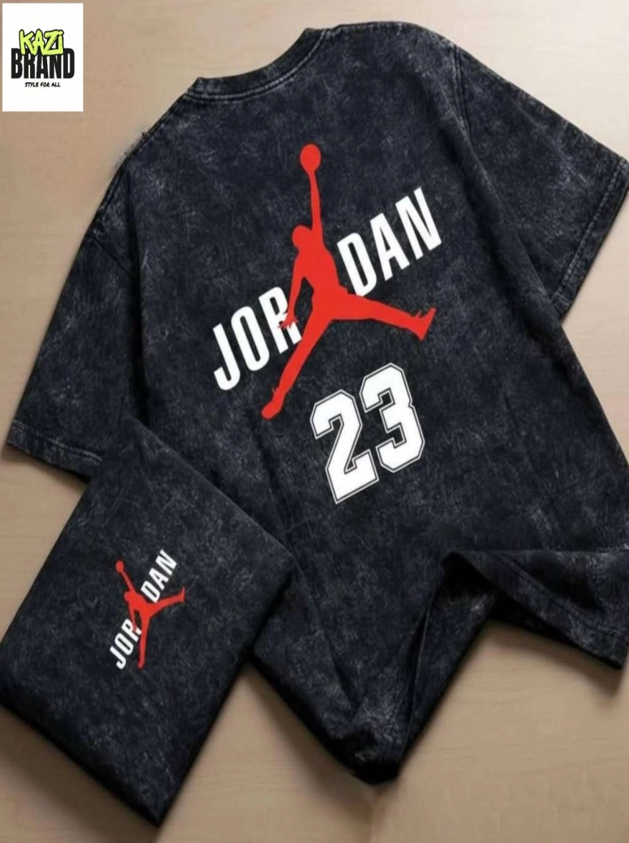 **"JORDAN 23" Acid Wash Premium Drop Shoulder T-Shirt**