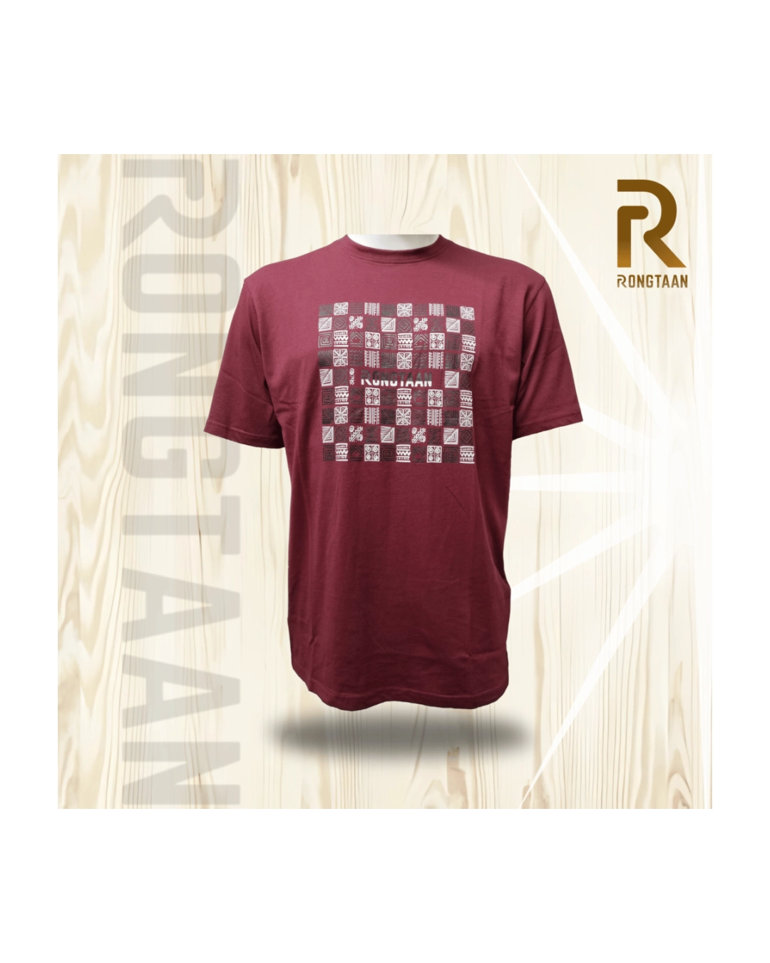 Light Maroon Screen Print 100% Cotton Men’s Knit T-shirt