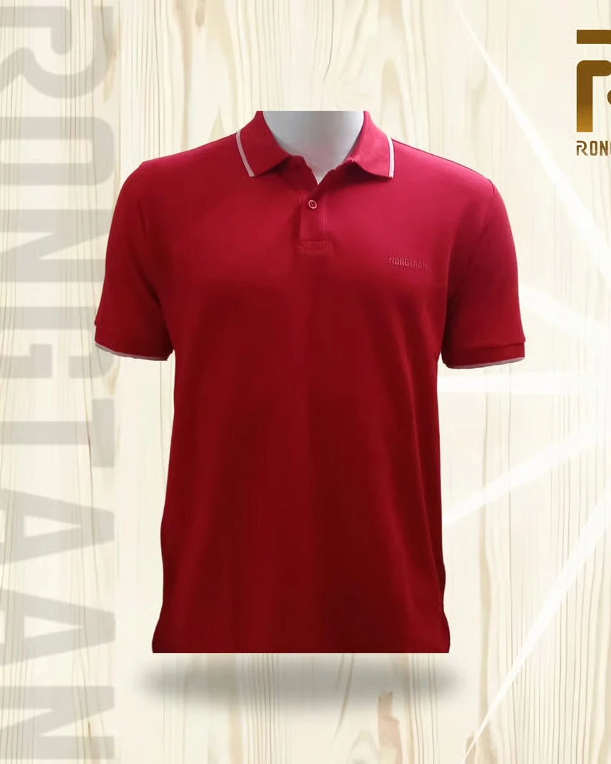Crimson Red 100% Cotton Polo-shirt