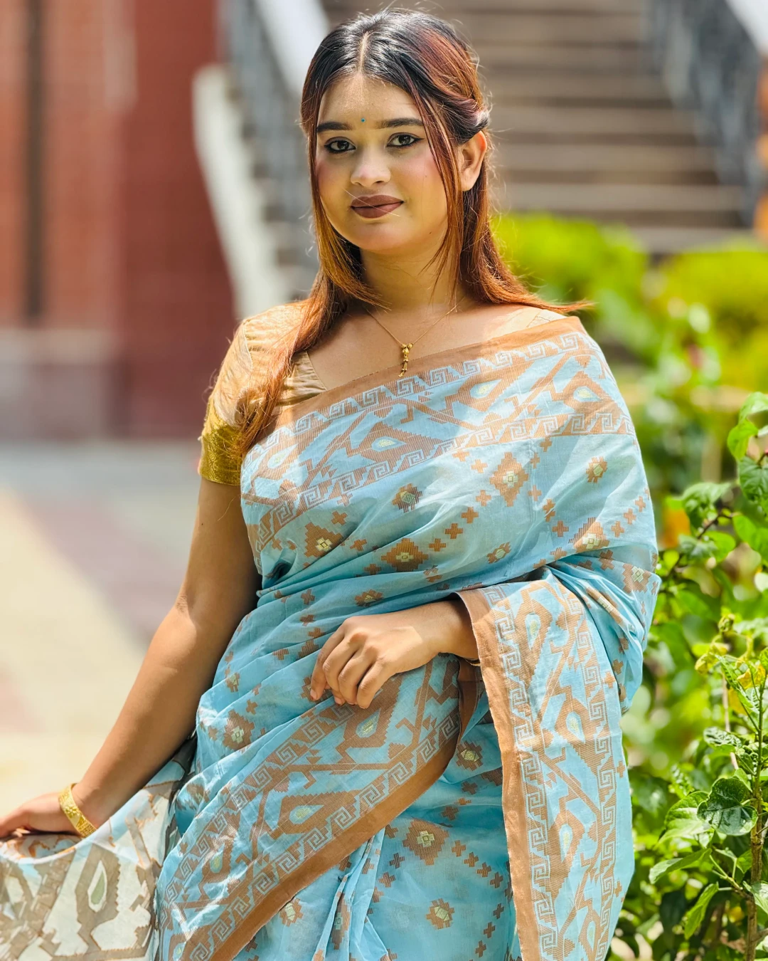 New Tencel Silk Jamdani Saree – Elegant Floral Weave