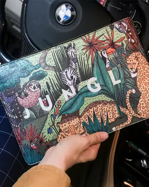 Garb “Tide” Series | Exotic Animal Print High-Capacity Envelope Clutch