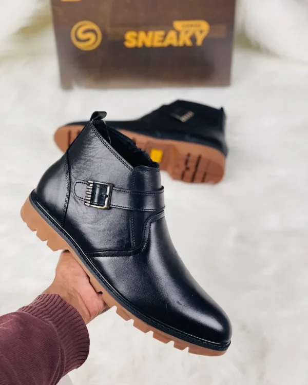 Cat_Boot_Original Leather_Black_Chain_Men