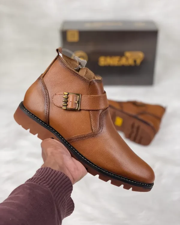 Cat_Boot_Original Leather_Chocolate_Chain_Men