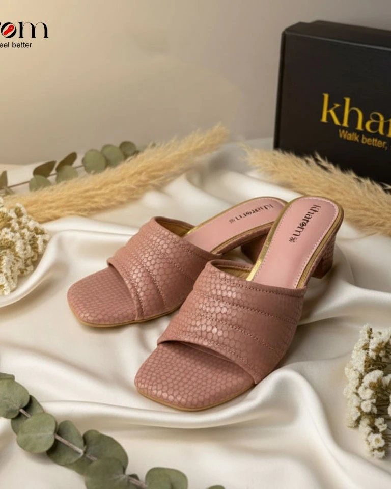Blush Serpentine Block Mules