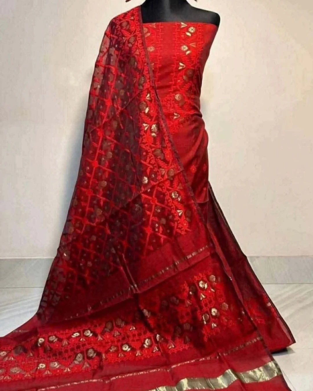 Majestic Ruby Tangail Tencel Jamdani