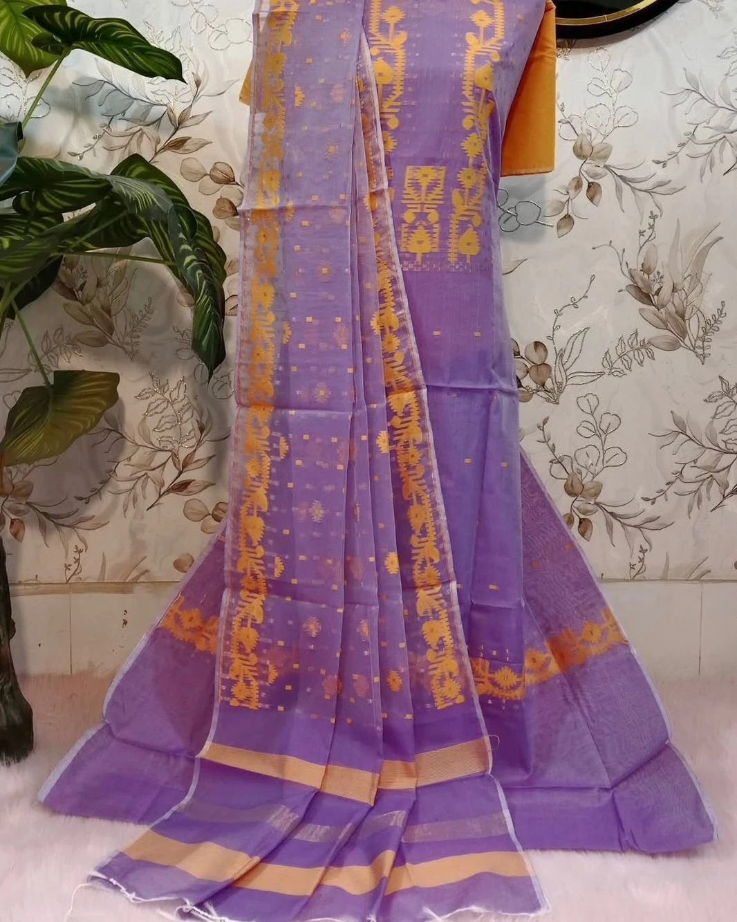 Midnight Rose Tangail Tencel Jamdani