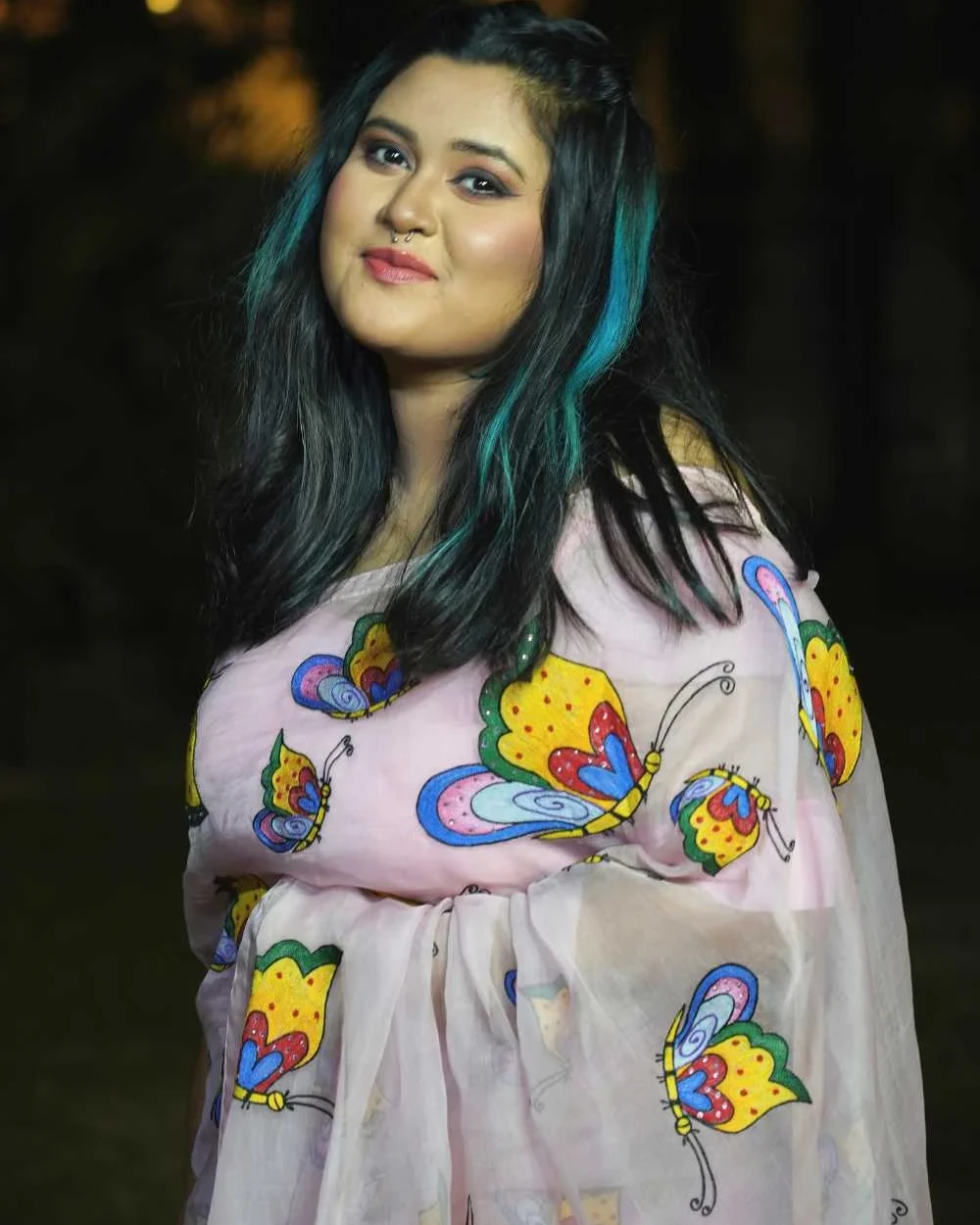 Butterfly Muslin Saree