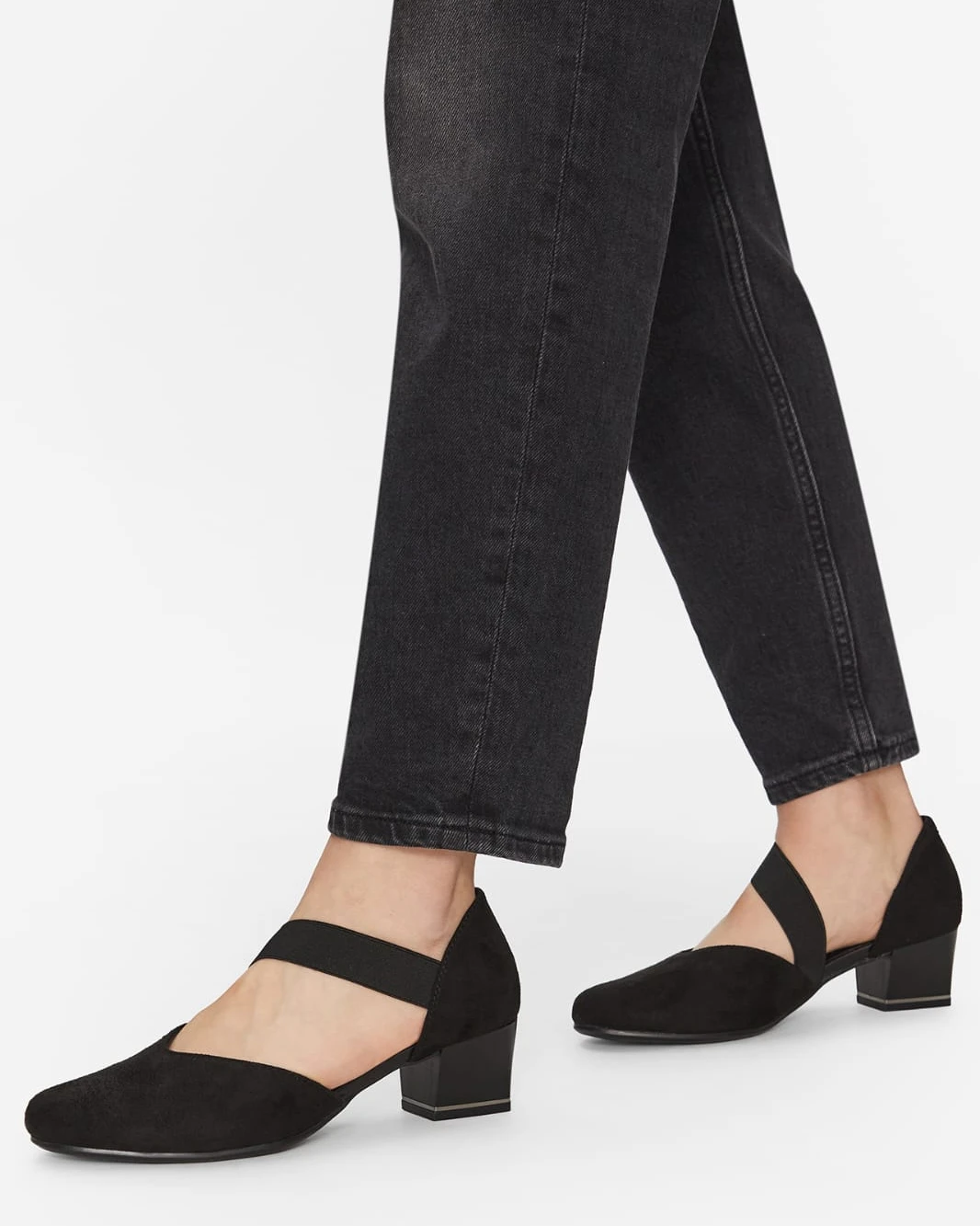 Onyx Flex-Strap Block Heels