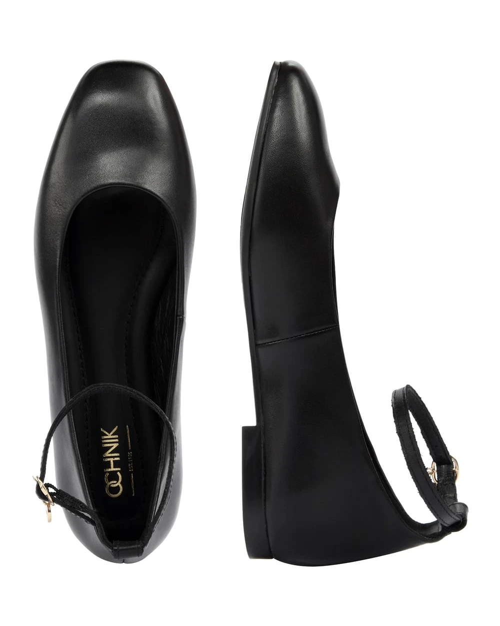 Aura Ankle-Strap Leather Ballerinas