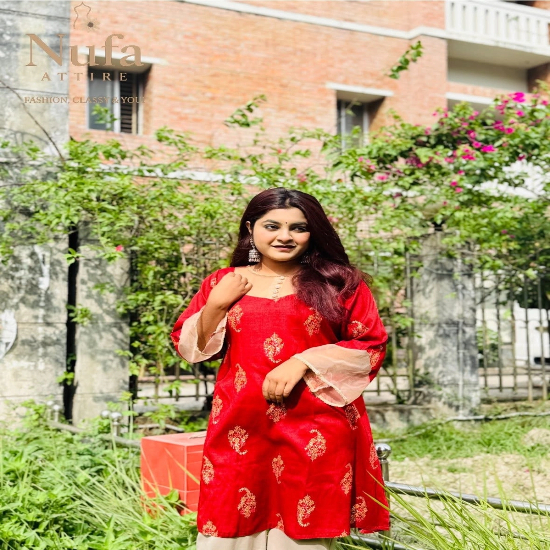 Crimson Gold Festive Kurti