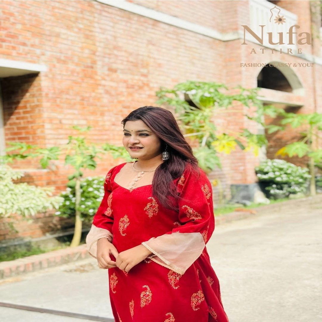 Crimson Gold Festive Kurti