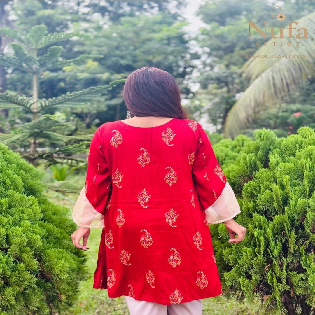 Crimson Gold Festive Kurti