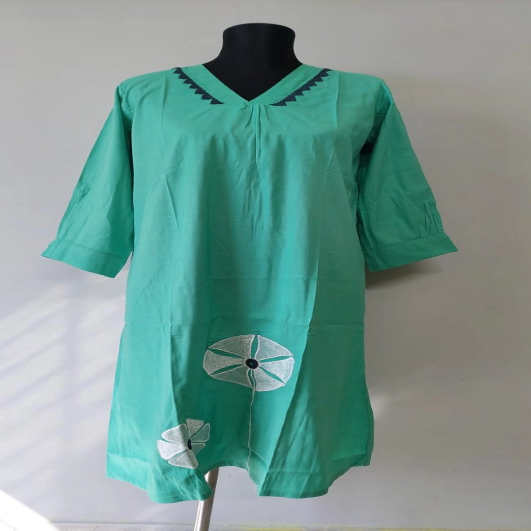 Sea Green Blossom Kurti - Single Piece