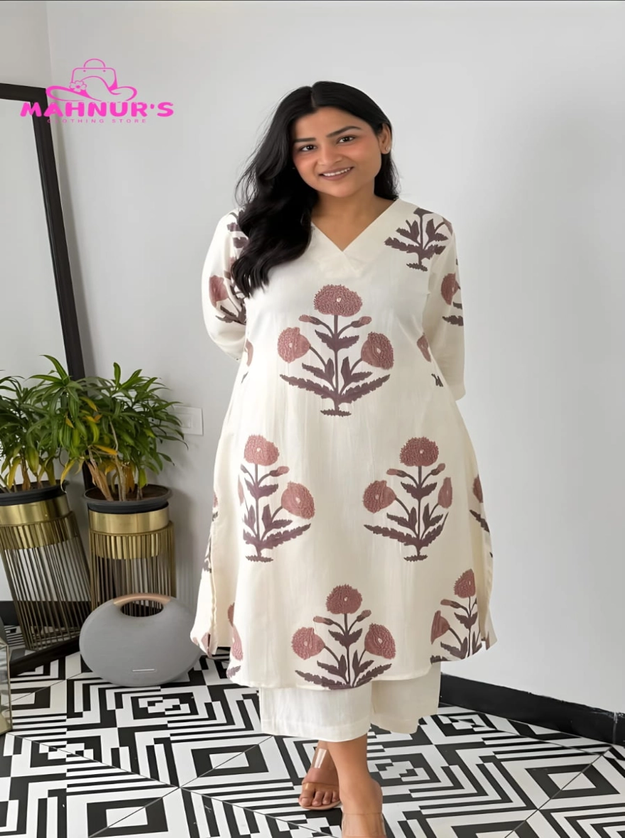 Abstract Swirl Print Tunic Set