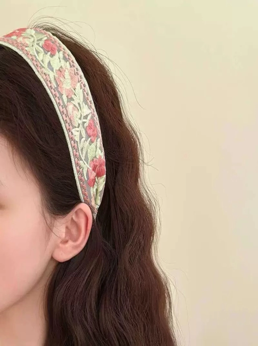 ProX Elegant Chiffon Embroidery Flower Hairband_B-602-1