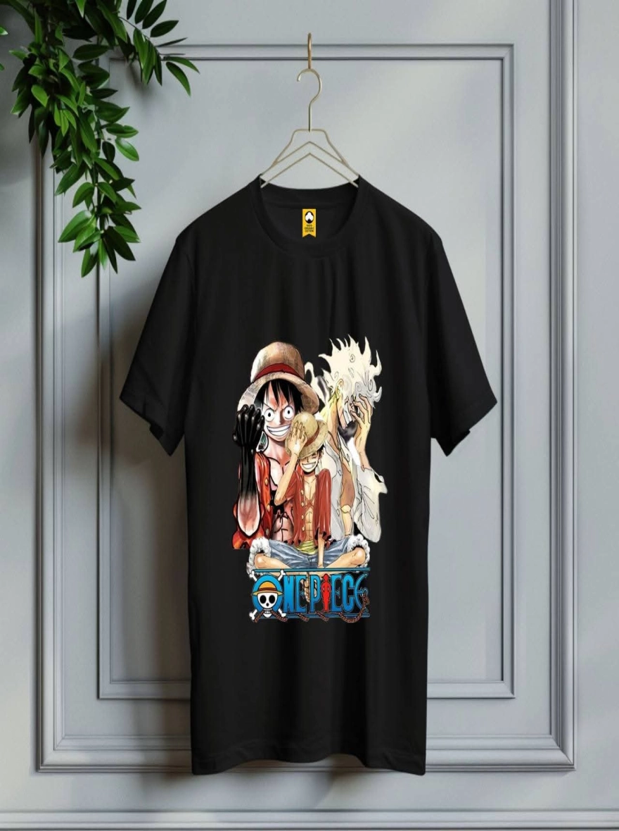 Graphic on a sleek black t-shirt