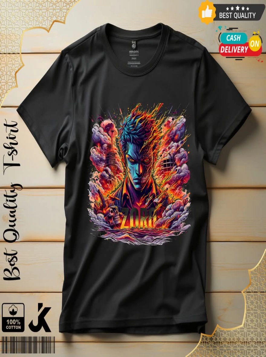 Graphic on a sleek black t-shirt