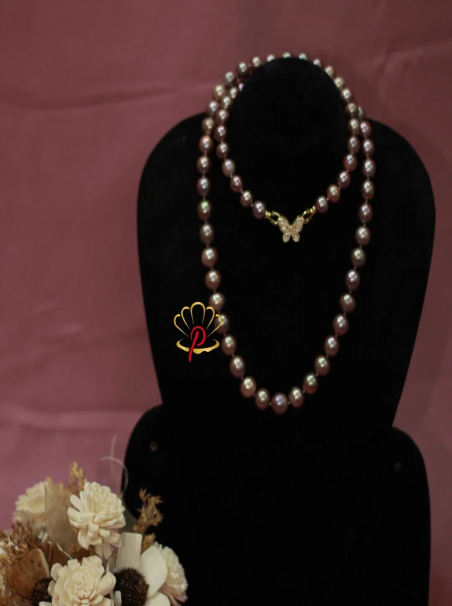 South Sea Pearl Purple Color Necklace (12-14mm)