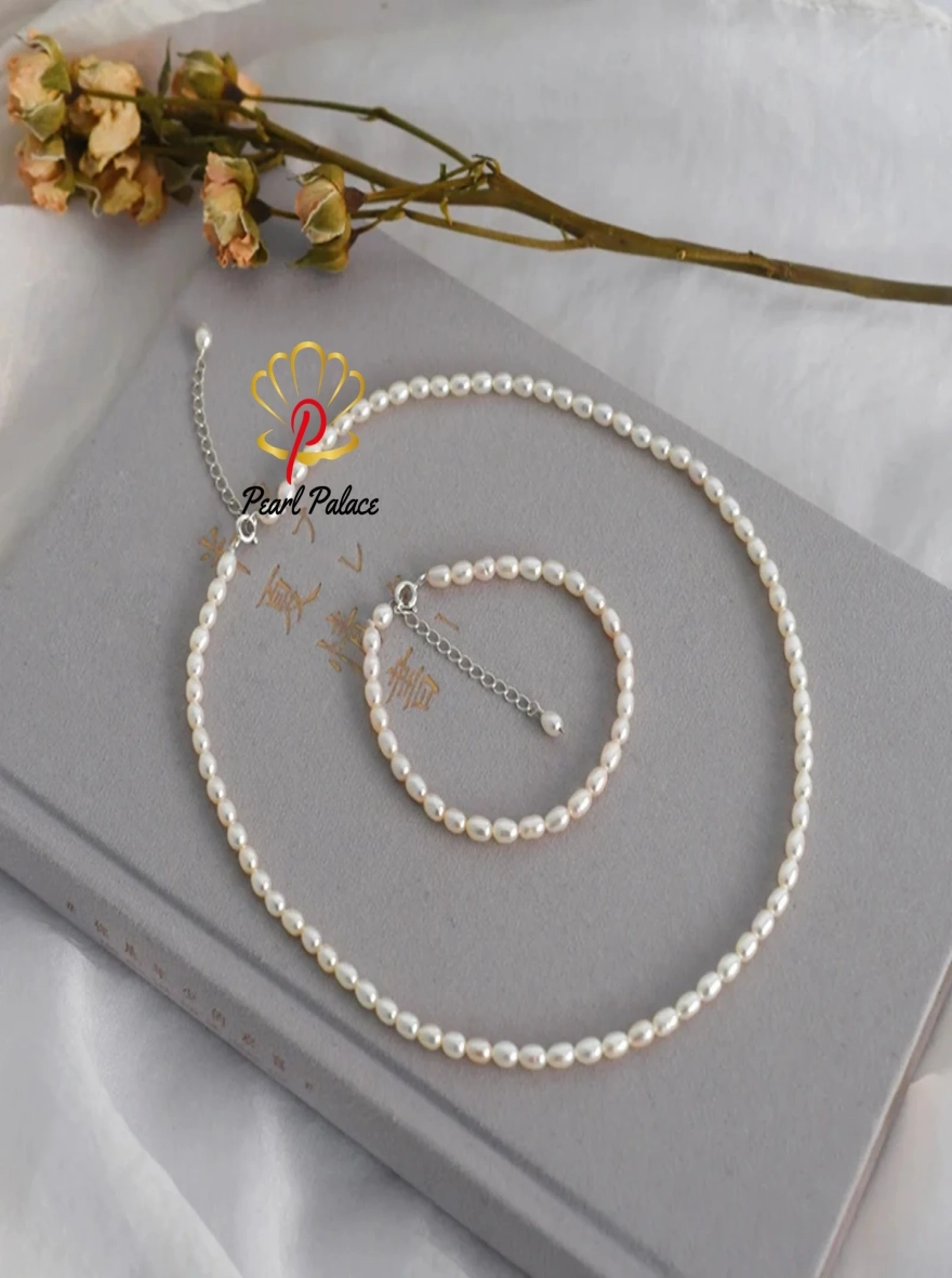 Natural Freshwater Pearl Bridal Jewelry Sets for Women Wedding 925 Sterling Silver Jewelry