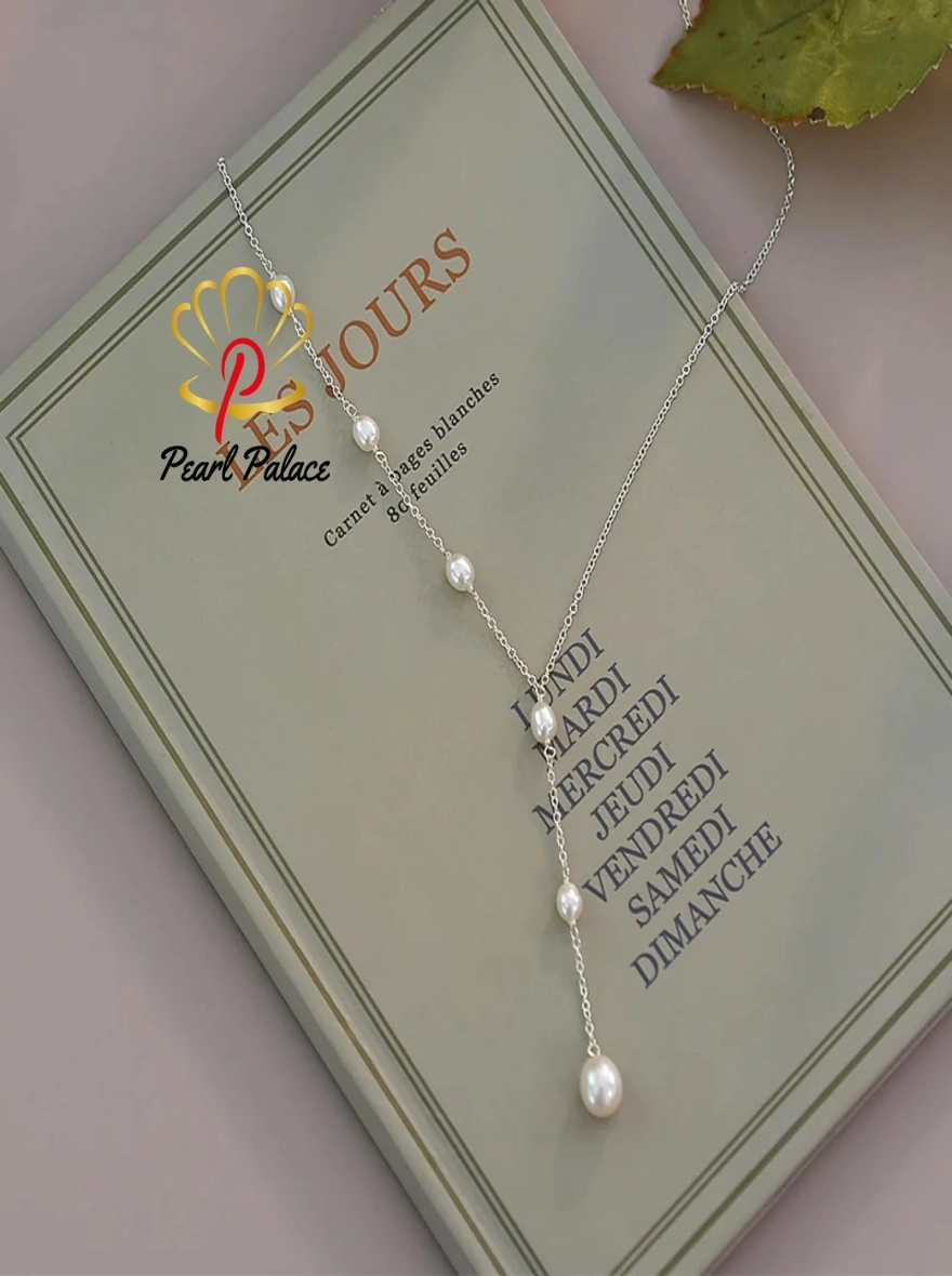 Real S925 Sterling Silver Natural Freshwater Pearl Pendant Necklace Jewelry for Women