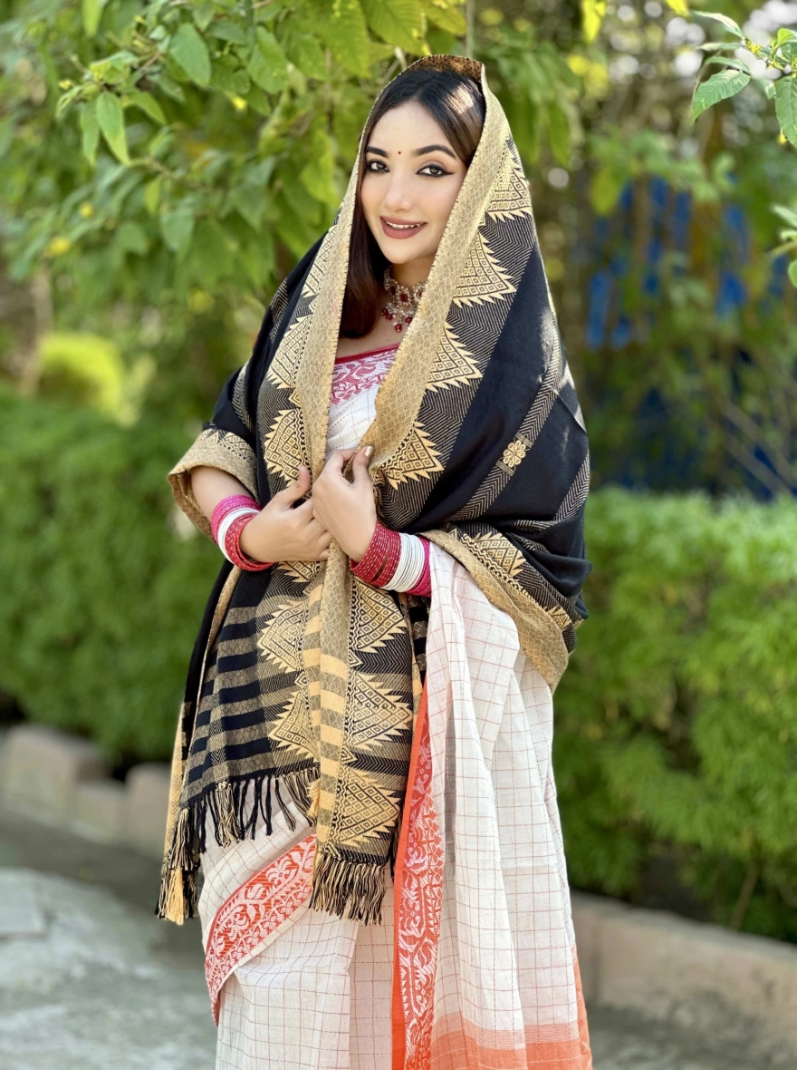 Minakari Jamdani Black