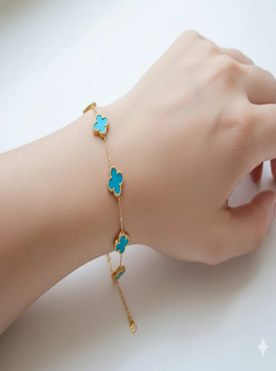 Pure Elegance White Clover Charm Bracelet