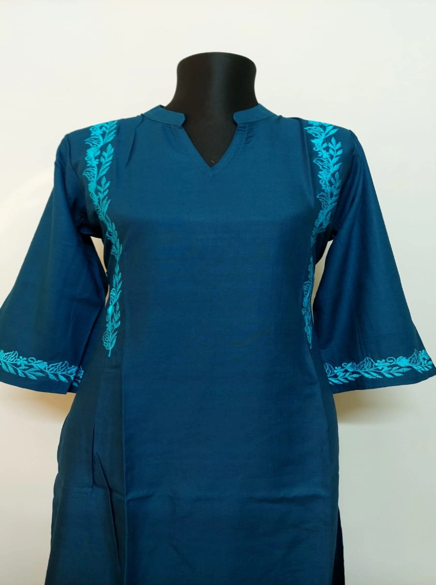 Crimson Dragonfly Embroidered Kurti