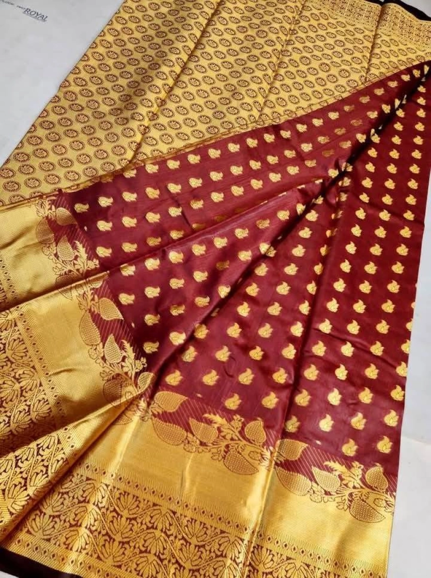 Maroon Heritage Katan Saree