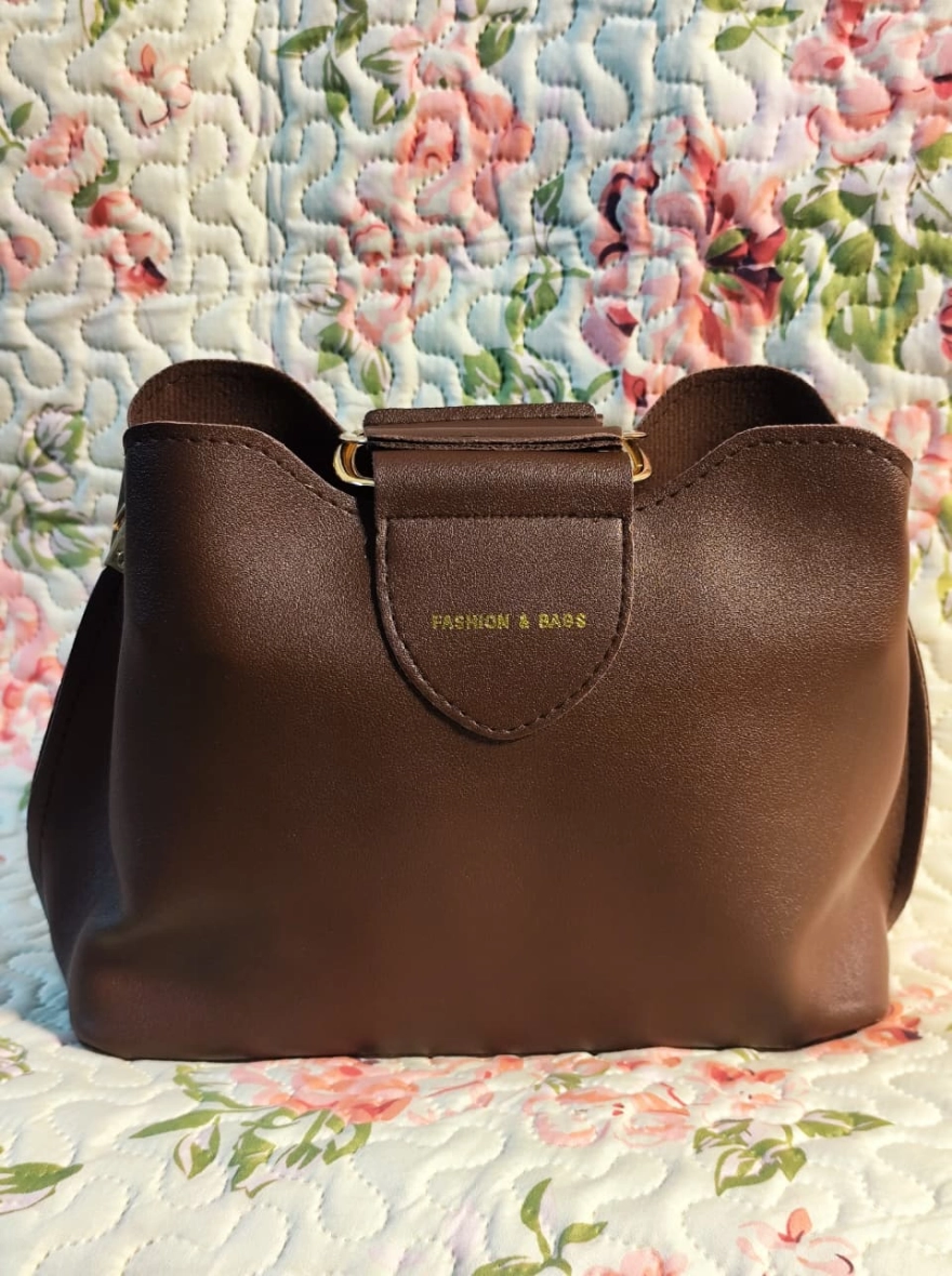 Imported Mix And Match Shoulder Bag For Women - Coffee (China)