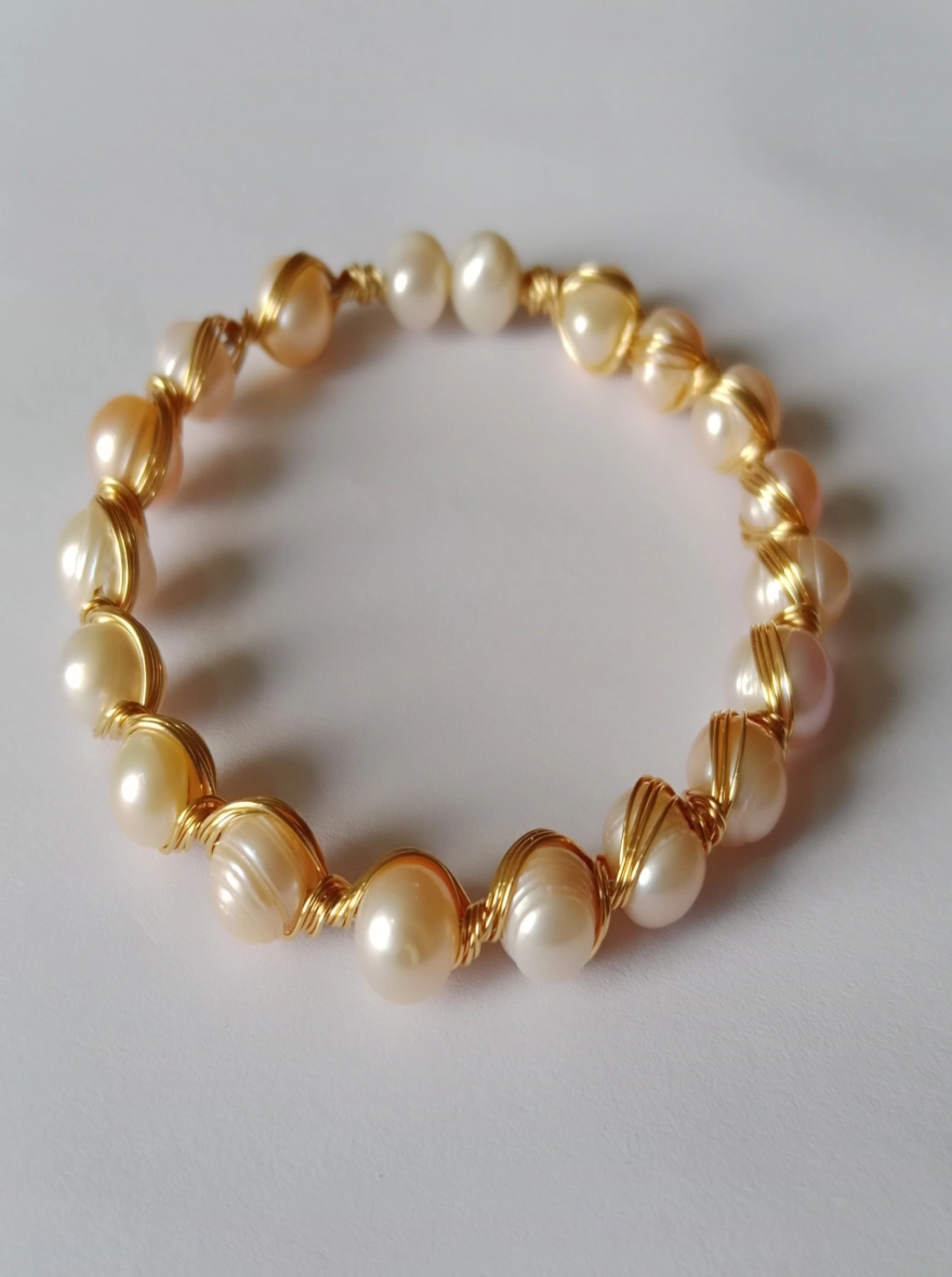 Pearl Breslate, BanglebType breslate, Peach colour