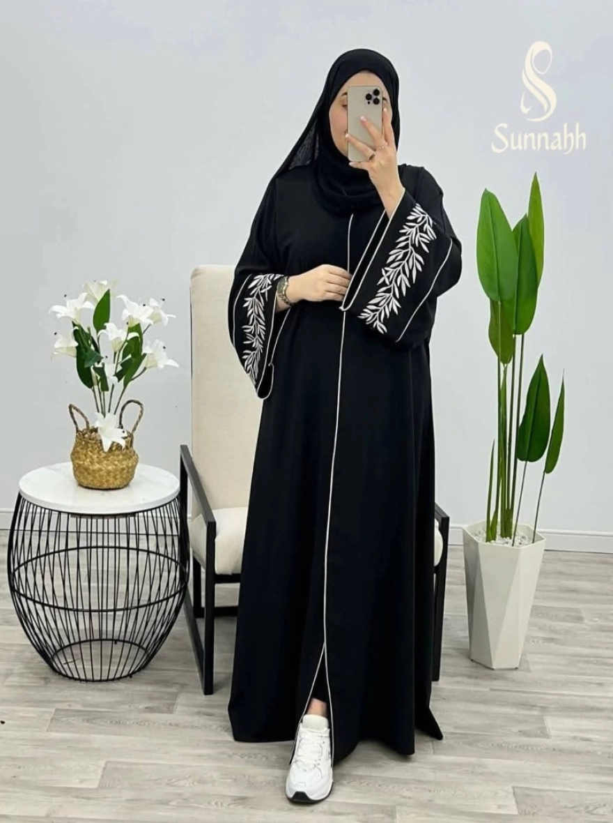 Grace Contrast Lace Open Borkha