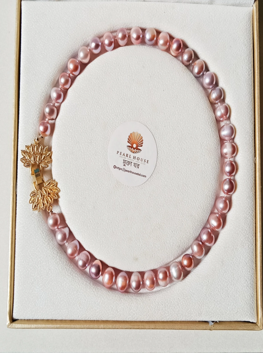 Premium quality Levender pearl One layer necklace 