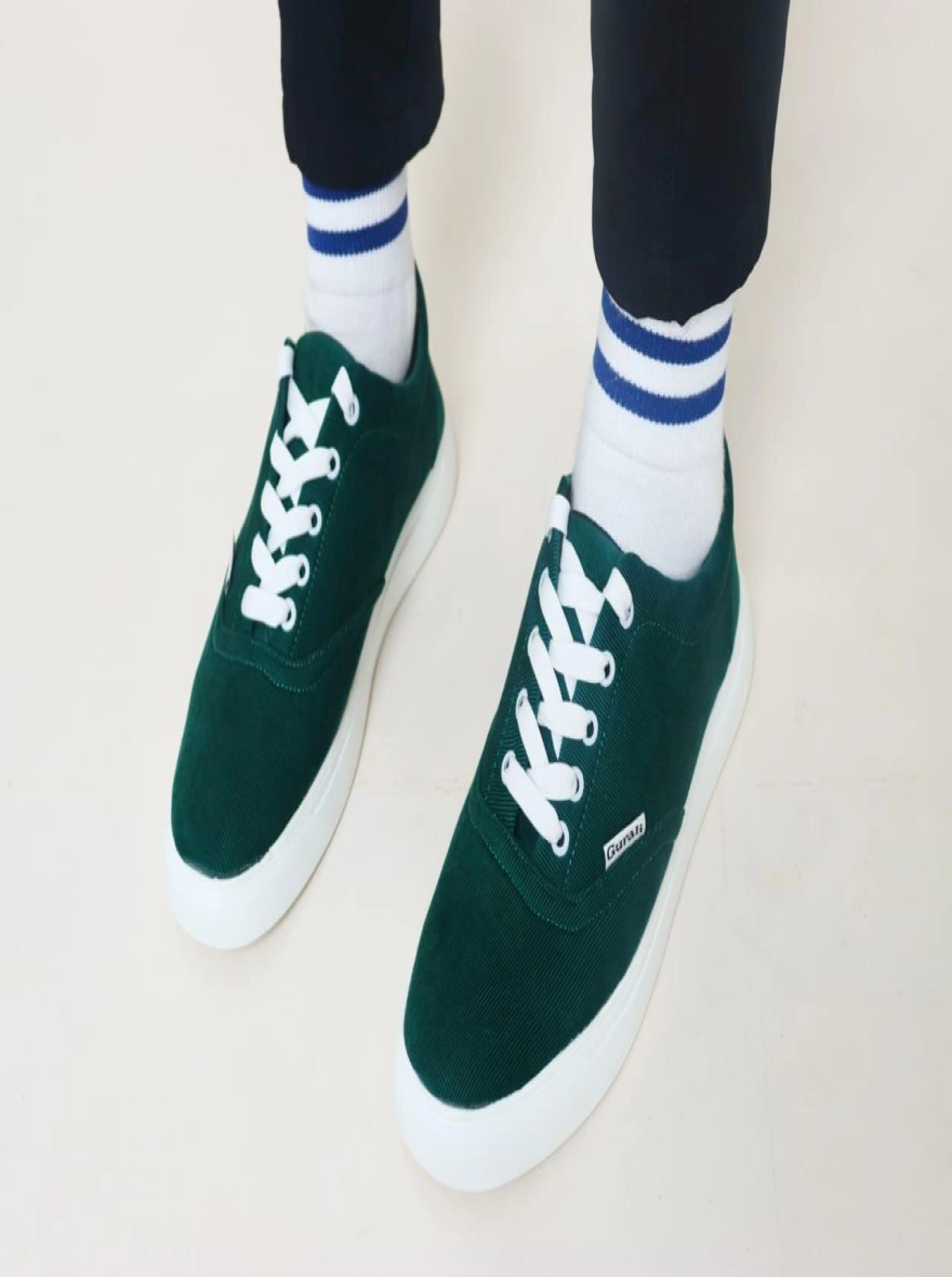 Gurali Cord Fabrics Premium Sneaker for Men - Green