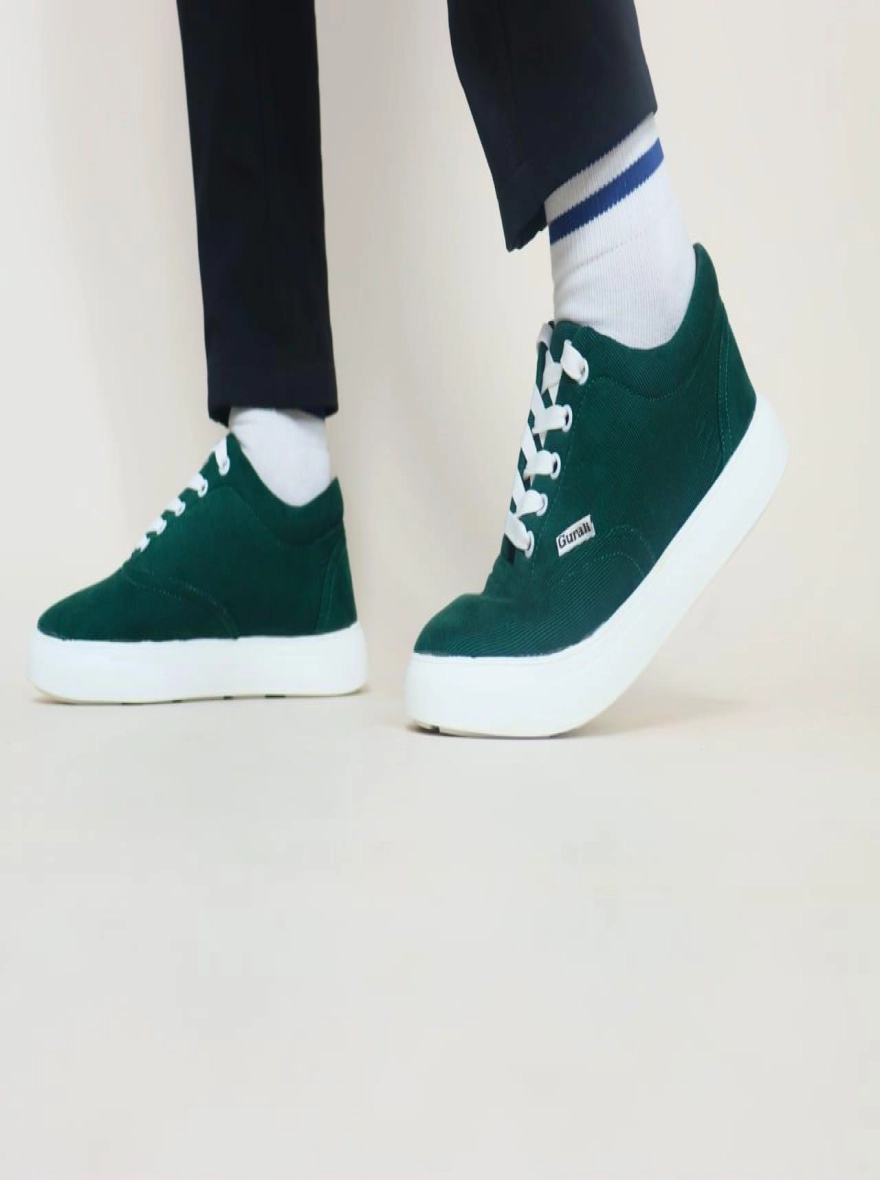 Gurali Cord Fabrics Premium Sneaker for Men - Green