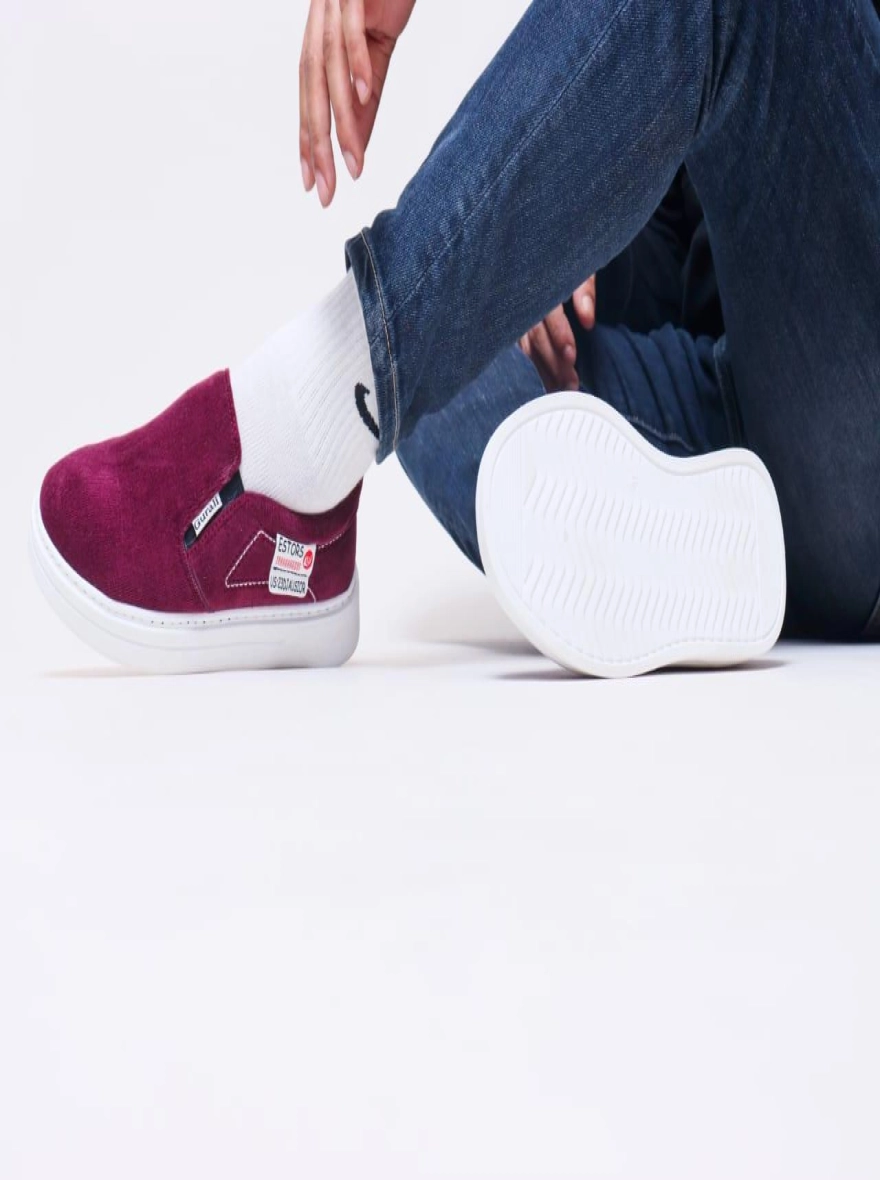 Gurali Cord Fabrics Canvas Sneaker for Men - Maroon, Coffee and Blue