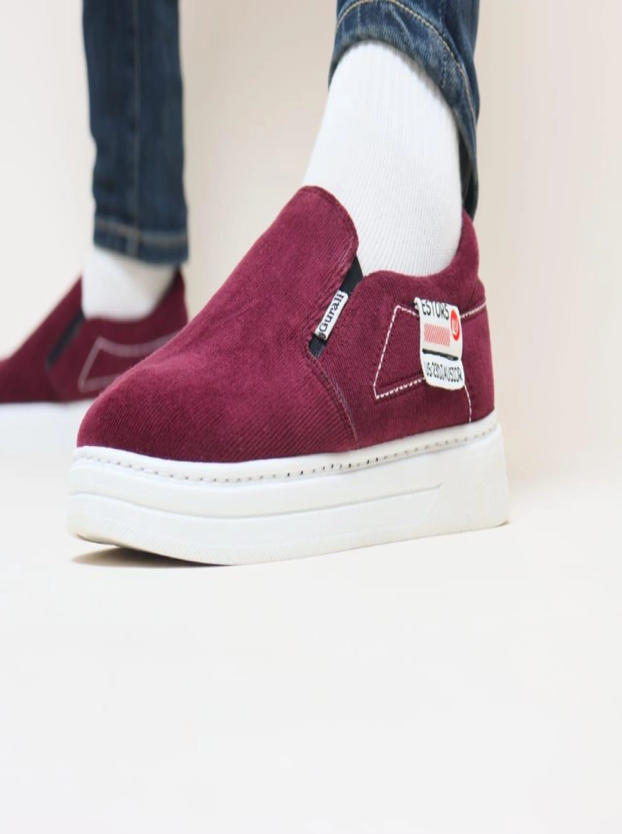 Gurali Cord Fabrics Canvas Sneaker for Men - Maroon, Coffee and Blue