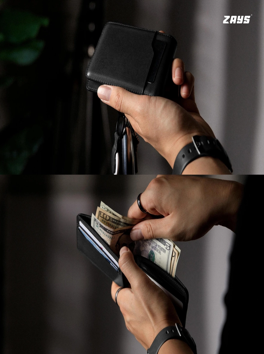 Zays Handcrafted Premium Leather Bifold Short Wallet