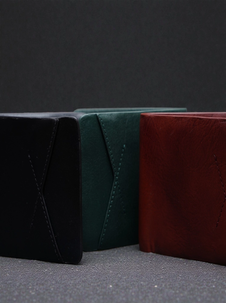 Zays Handcrafted Premium Leather Bifold Short Wallet Bottle Green - Black -Chocolate