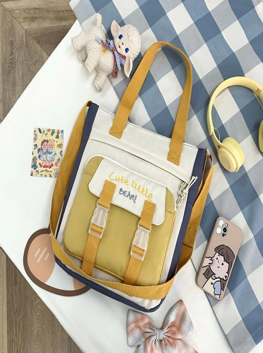 Front Buckles Nylon Waterproof Shoulder Bag