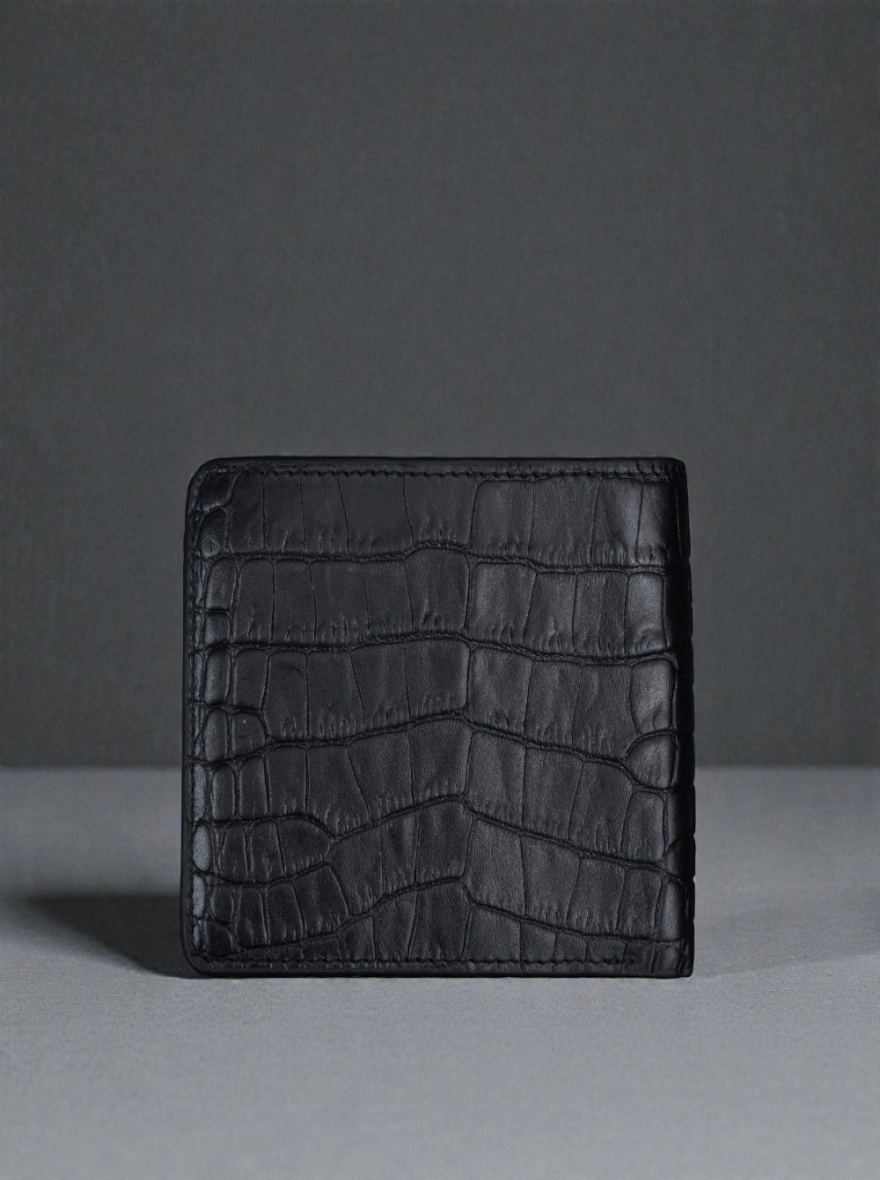 Zays Handcrafted Crocodile Embossed Premium Leather Bifold Wallet