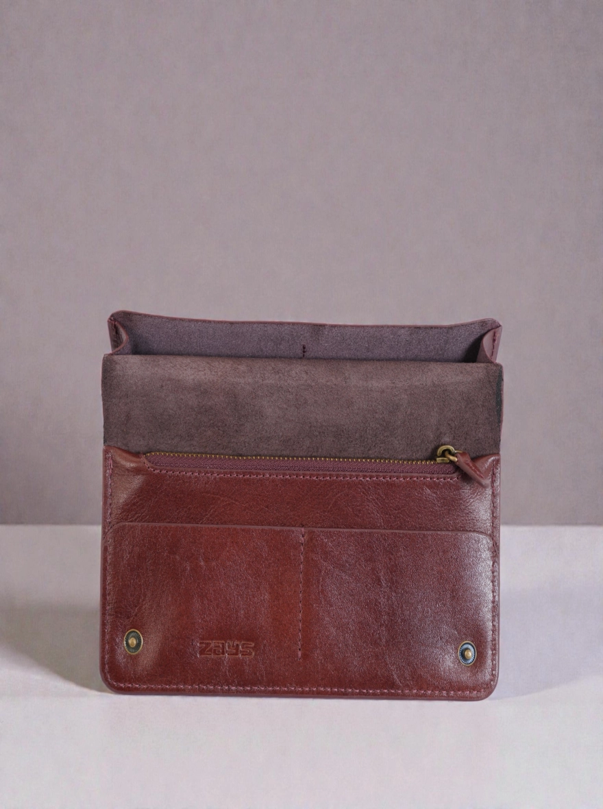 Zays Handcrafted Full-Grain Leather Long Wallet