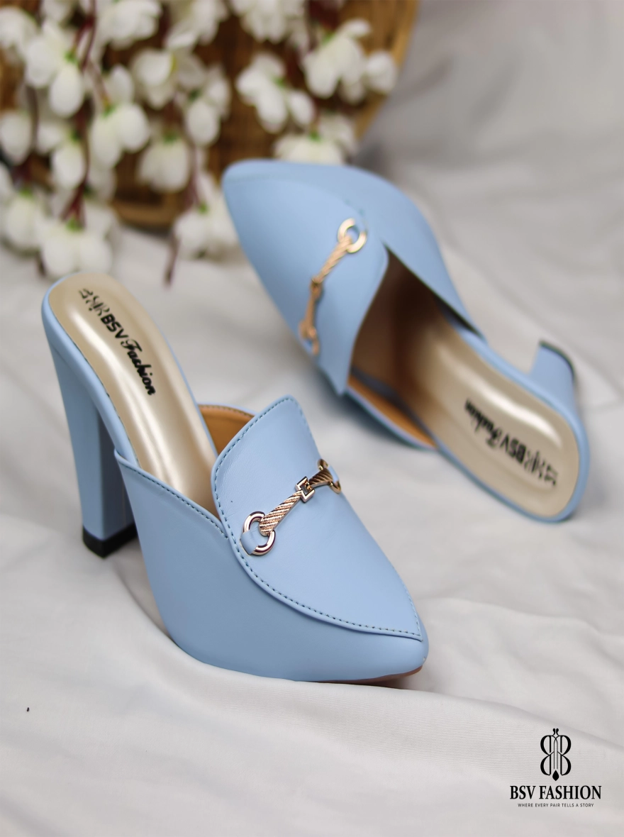 Stylish 4-Inch Sky Blue High Heel Shoes
