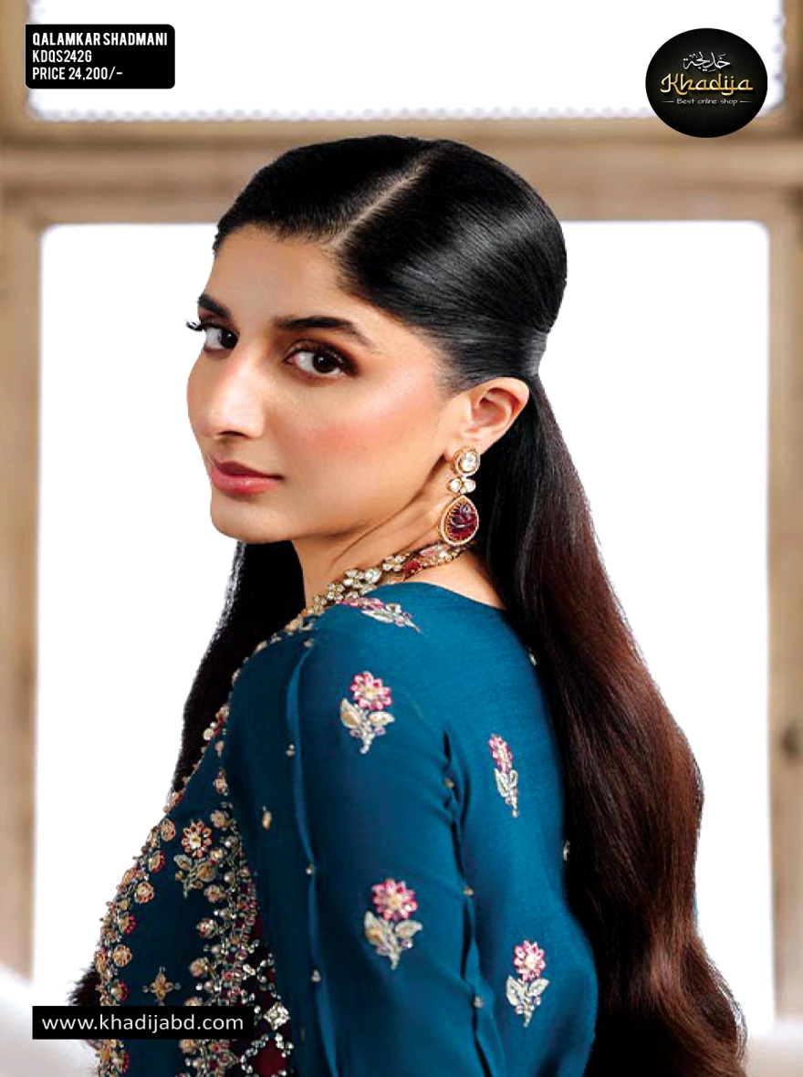 Qalamkar Shadmani – Deep Maroon-Unstitched