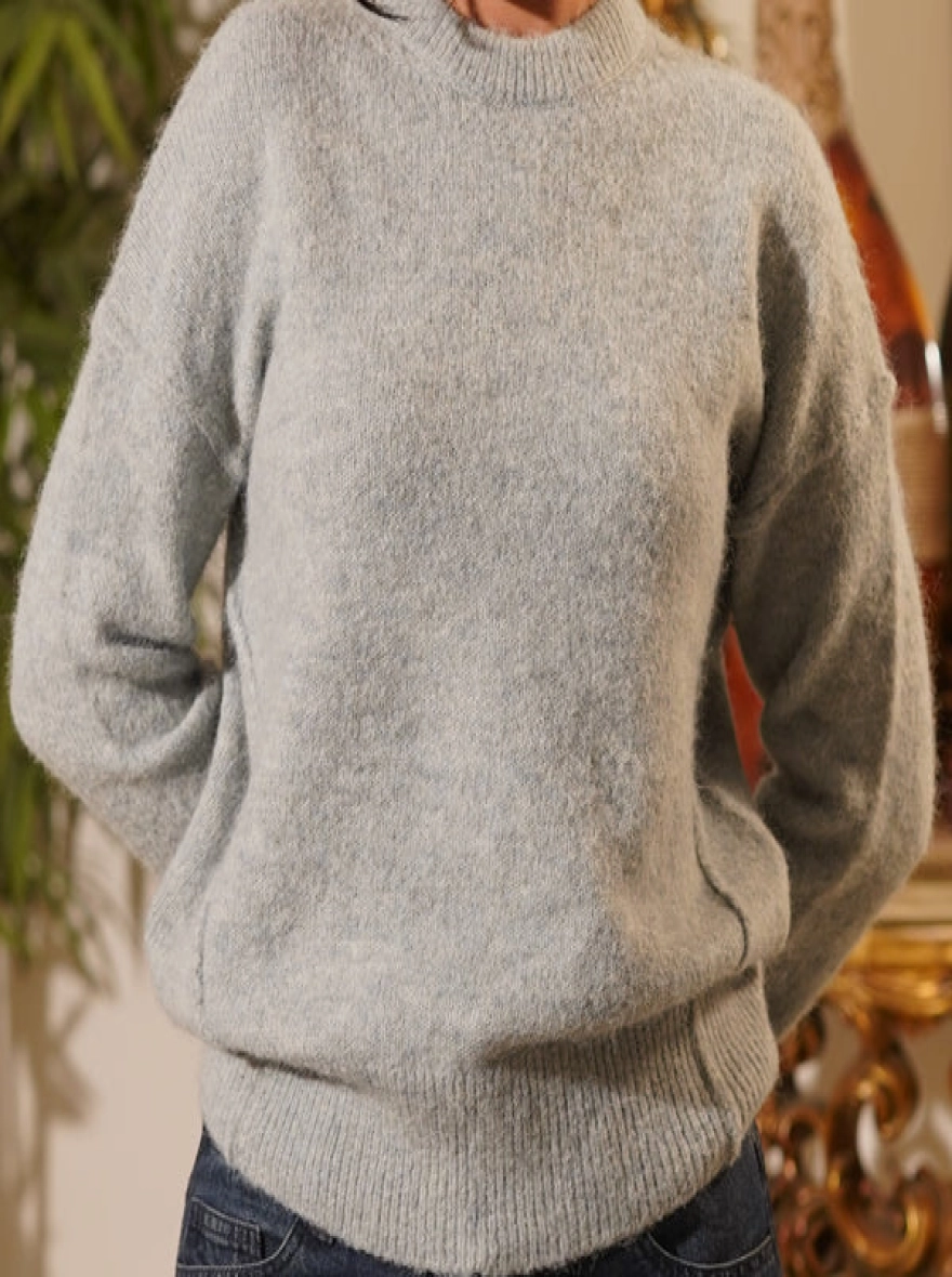 Bianca Mint Textured Crewneck Sweater