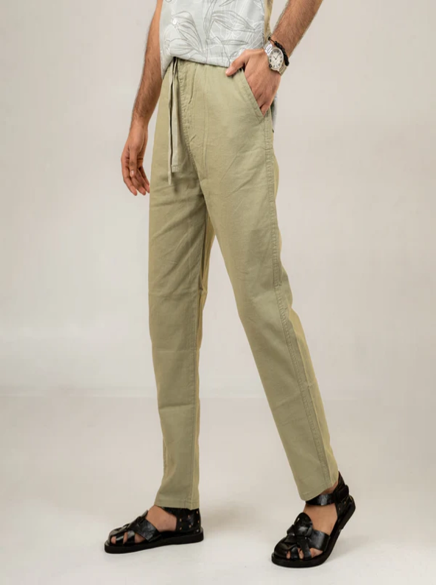Unisex Pistachio Linen Effect Joggers